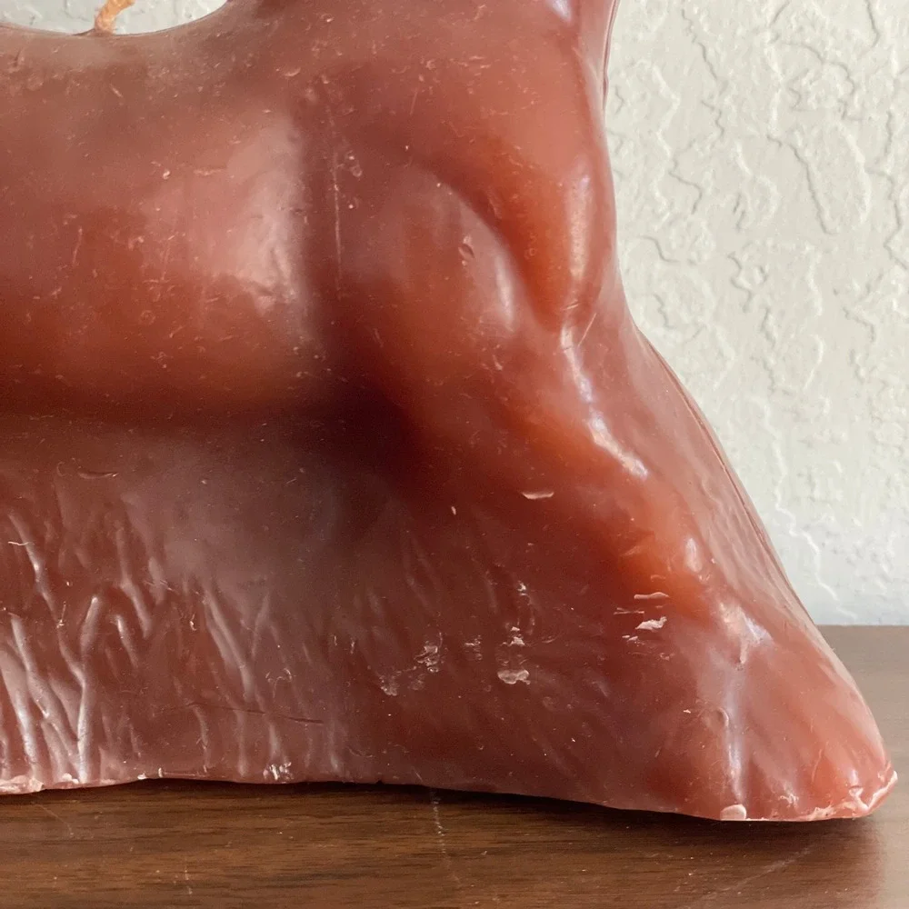Vintage Large Horse Candle Figurine Wax Brown Equestrian Cabincore Cottagecore‎